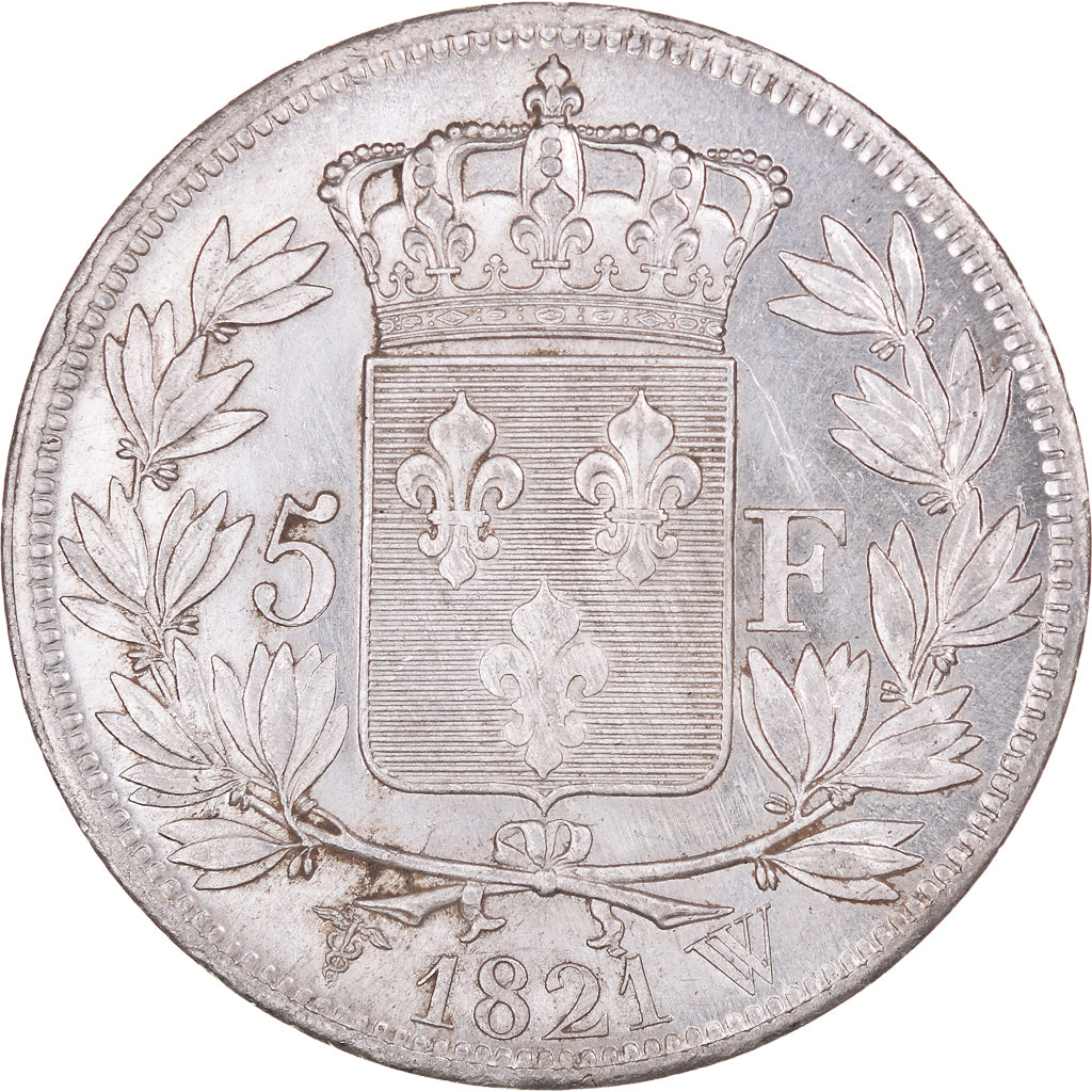 Moneta, Francia, Louis XVIII, 5 Francs, 1821, Lille, Rare in this quality, SPL
