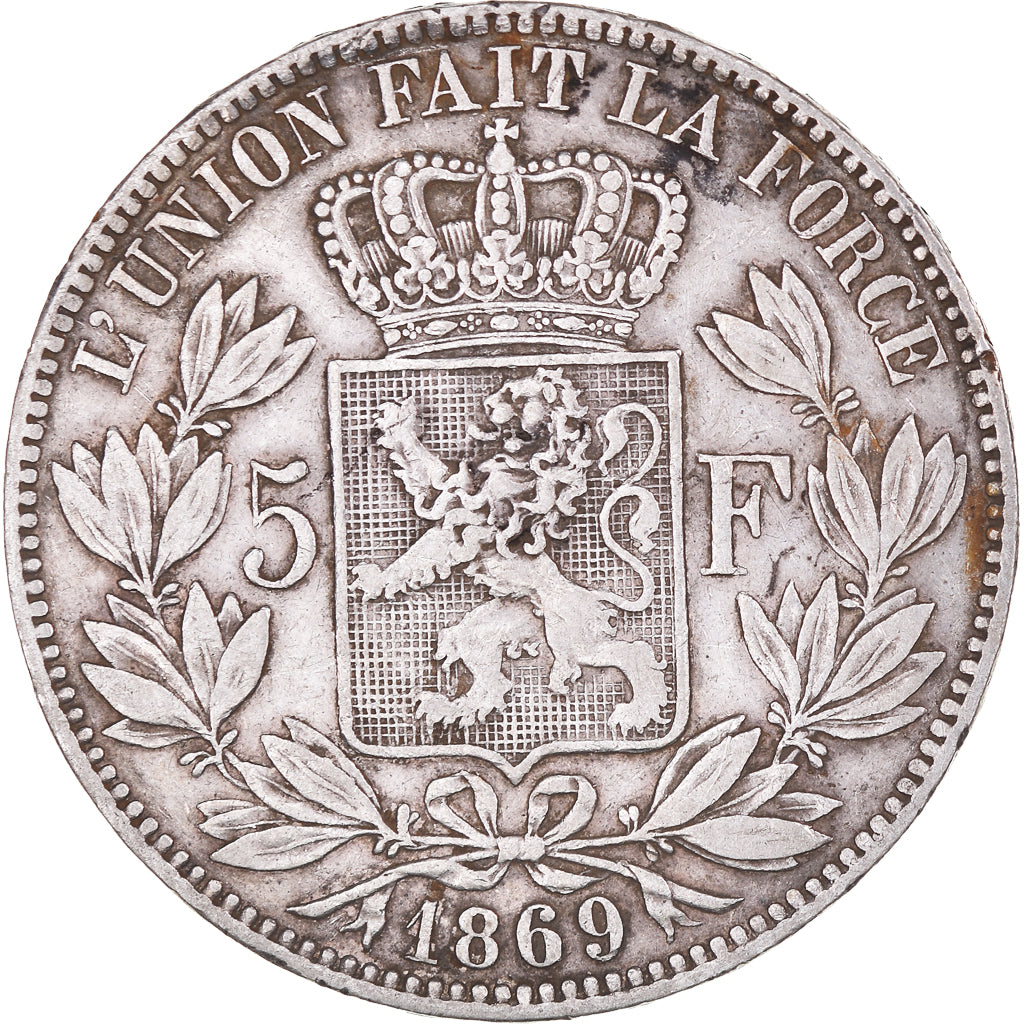 Monnaie, Belgique, Leopold II, 5 Francs, 5 Frank, 1869, TB+, Argent, KM:24