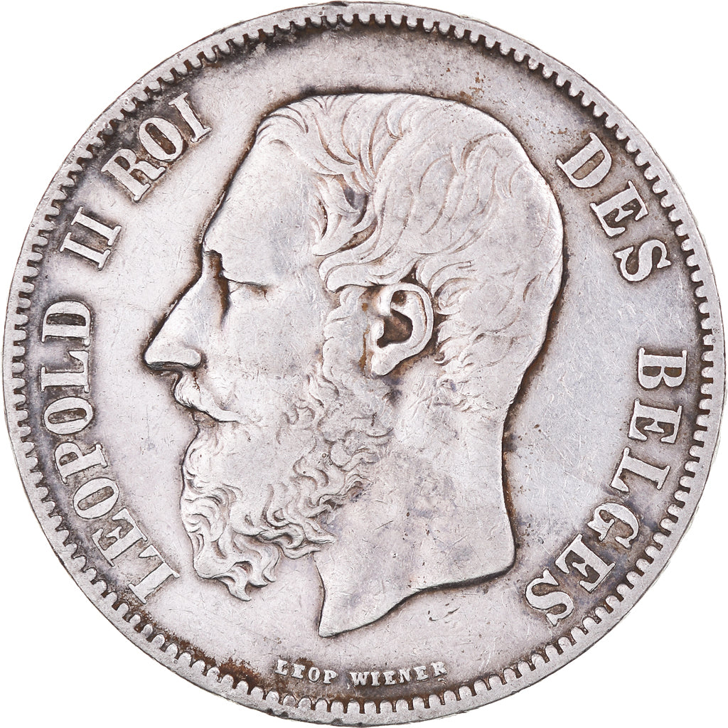 Coin, Belgium, Leopold II, 5 Francs, 5 Frank, 1869, VF(30-35), Silver, KM:24
