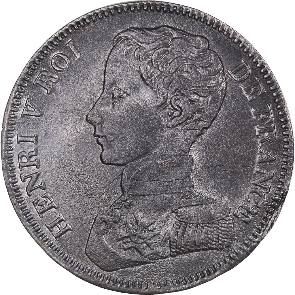 Moneda, Francia, Henri V, 5 Francs, 1831, EBC, Hojalata, Gadoury:651