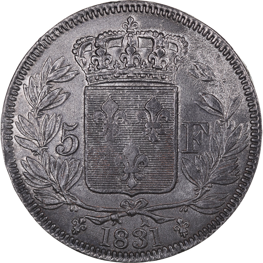 Munten, Frankrijk, Henri V, 5 Francs, 1831, PR, Blik, Gadoury:651