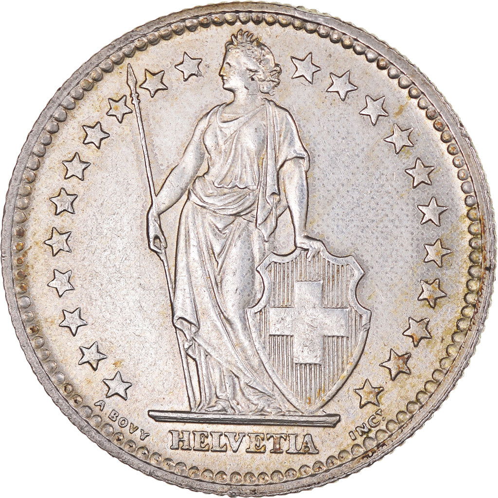 Coin, Switzerland, 2 Francs, 1957, Bern, AU(50-53), Silver, KM:21