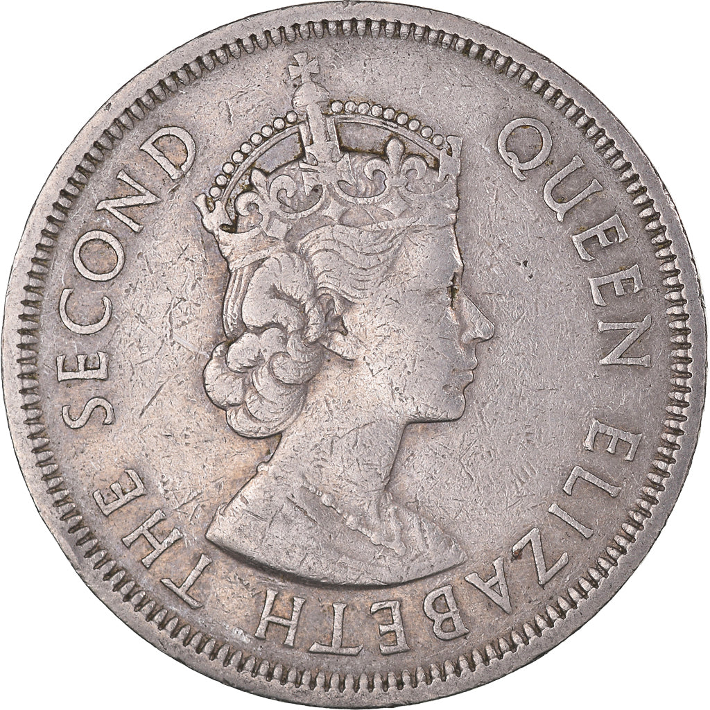 Coin, Hong Kong, Elizabeth II, Dollar, 1960, Heaton, EF(40-45), Copper-nickel