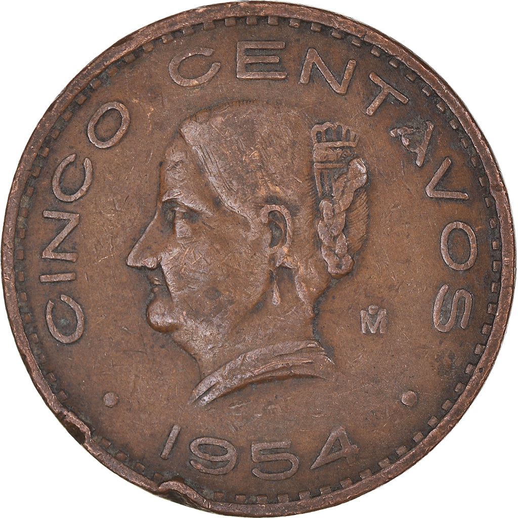 Münze, Mexiko, 5 Centavos, 1954, Mexico City, SS, Bronze, KM:424
