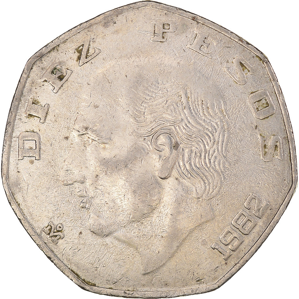 Moneta, Mexico, 10 Pesos, 1982, Mexico City, EF(40-45), Miedź-Nikiel, KM:477.2