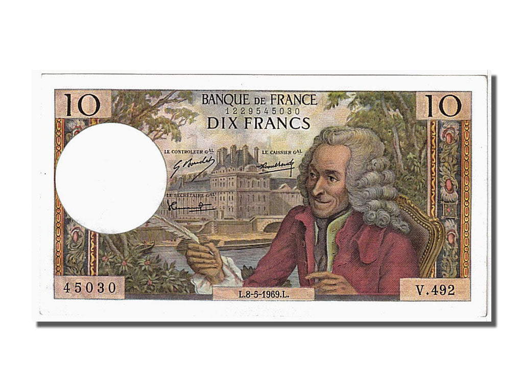 Banknote, France, 10 Francs, 10 F 1963-1973 ''Voltaire'', 1969, 1969-05-08