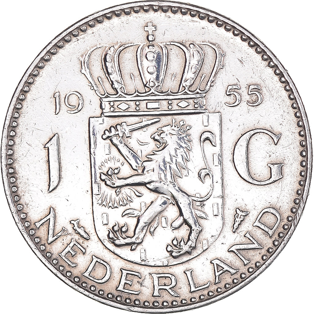 Moneta, Paesi Bassi, Juliana, Gulden, 1955, BB, Argento, KM:184