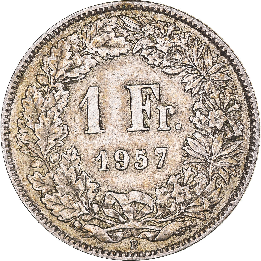 Munten, Zwitserland, Franc, 1957, Bern, ZF, Zilver, KM:24