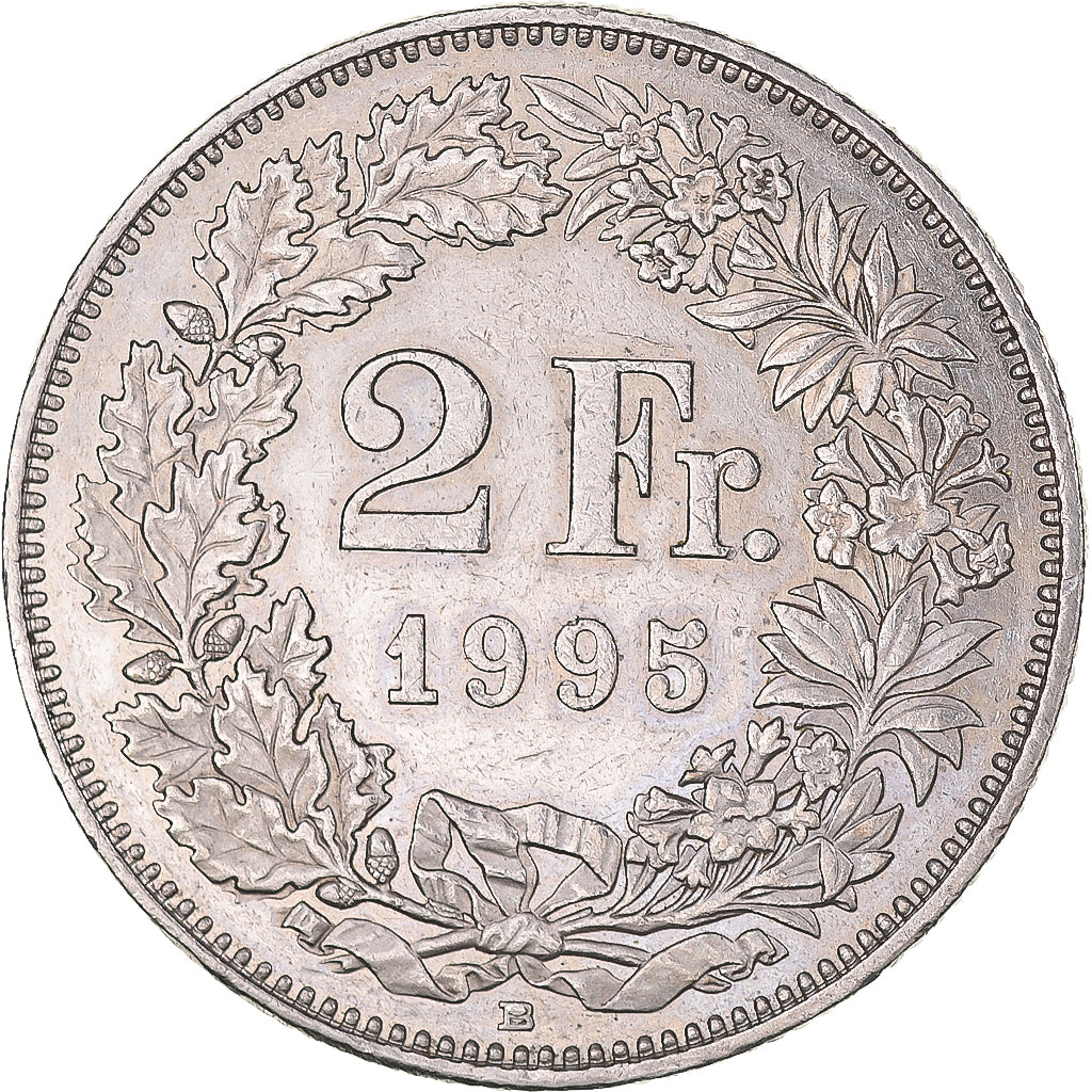 Coin, Switzerland, 2 Francs, 1995, Bern, AU(55-58), Copper-nickel, KM:21a.3
