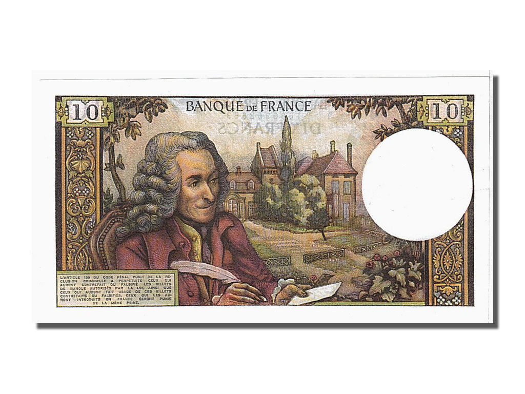 Banknote, France, 10 Francs, 10 F 1963-1973 ''Voltaire'', 1971, 1971-02-04