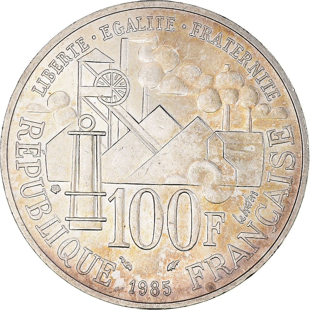 Coin, France, Germinal, 100 Francs, 1985, AU(55-58), Silver, KM:957, Gadoury:900