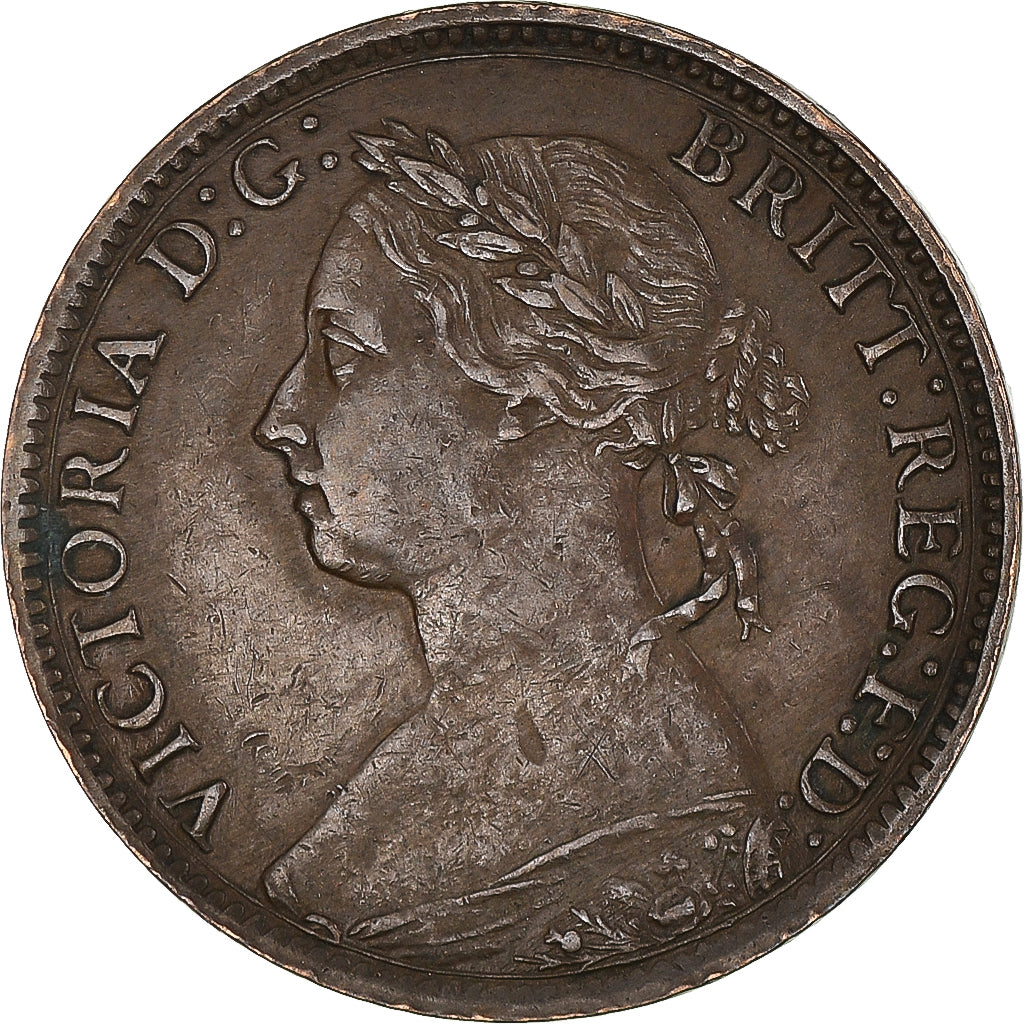 Coin, Great Britain, Victoria, Farthing, 1886, AU(50-53), Bronze, KM:753