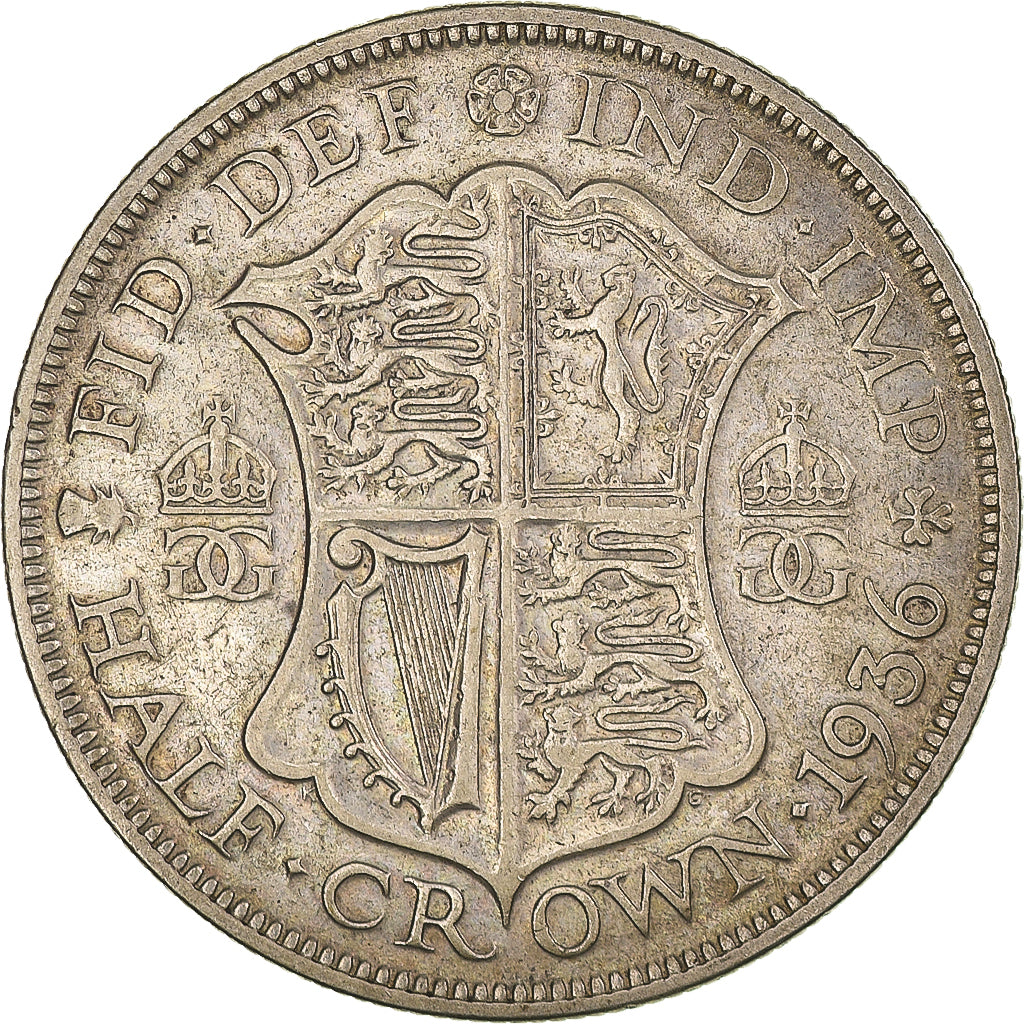 Coin, Great Britain, George V, 1/2 Crown, 1936, EF(40-45), Silver, KM:835