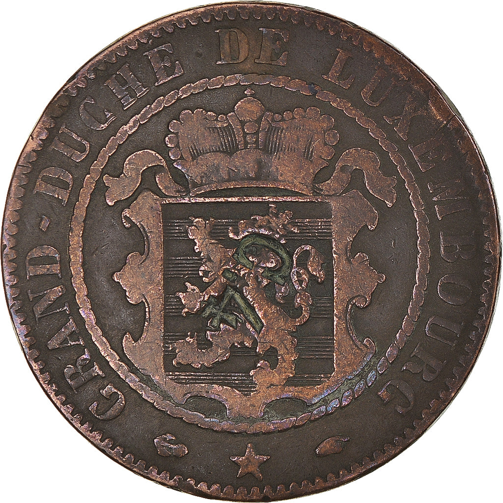Coin, Luxembourg, William III, 10 Centimes, 1860, Paris, VF(20-25), Bronze