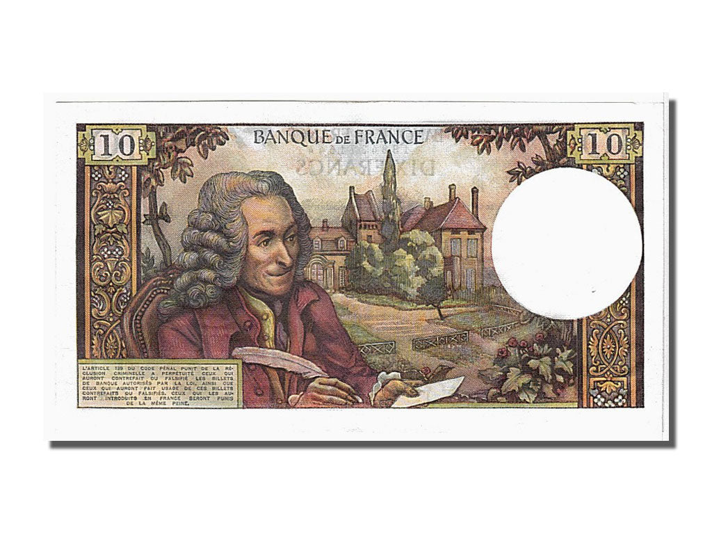 Banconote, Francia, 10 Francs, 10 F 1963-1973 ''Voltaire'', 1972, 1972-03-02