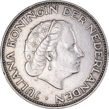 Coin, Netherlands, Juliana, 2-1/2 Gulden, 1961, AU(50-53), Silver, KM:185