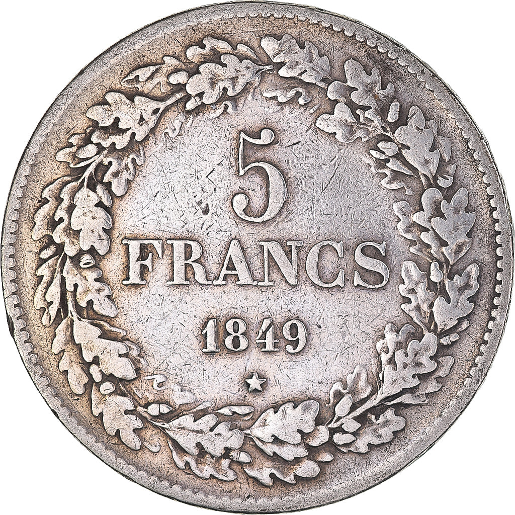Monnaie, Belgique, Leopold I, 5 Francs, 5 Frank, 1849, TB+, Argent, KM:3.2