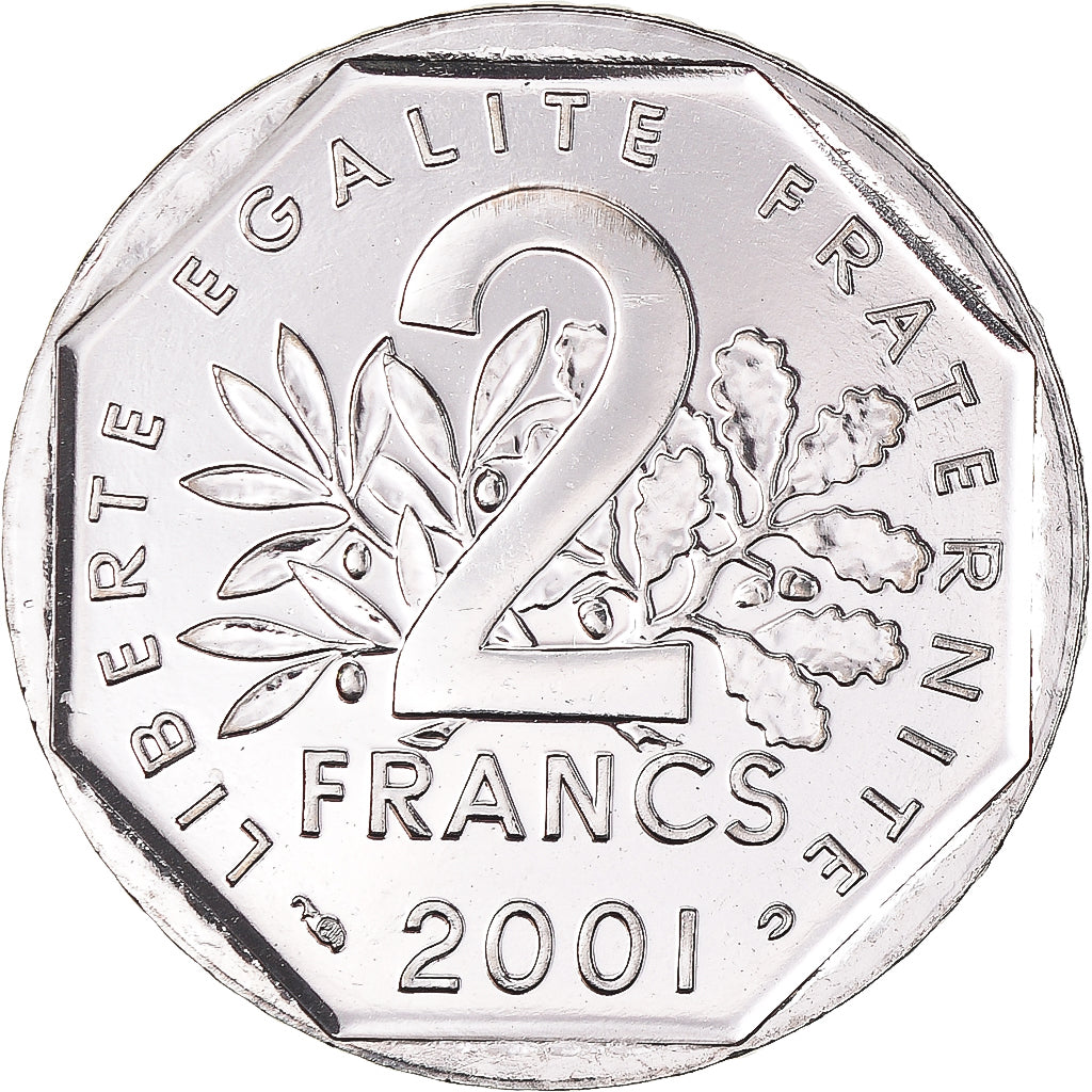 Coin, France, Semeuse, 2 Francs, 2001, Paris, BU, MS(65-70), Nickel, KM:942.2