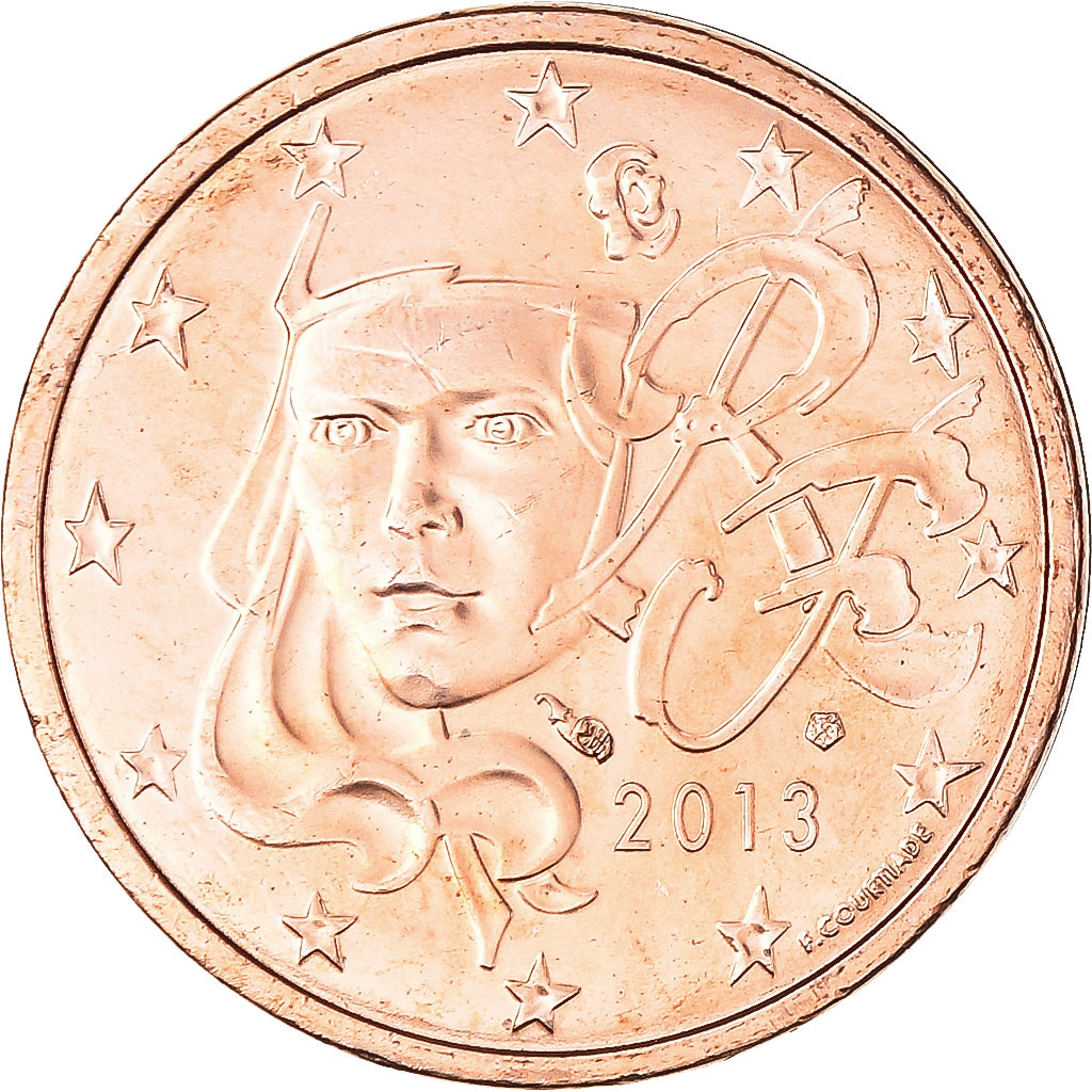 France, 2 Euro Cent, 2013, Paris, BU, MS(65-70), Copper Plated Steel, Gadoury:2