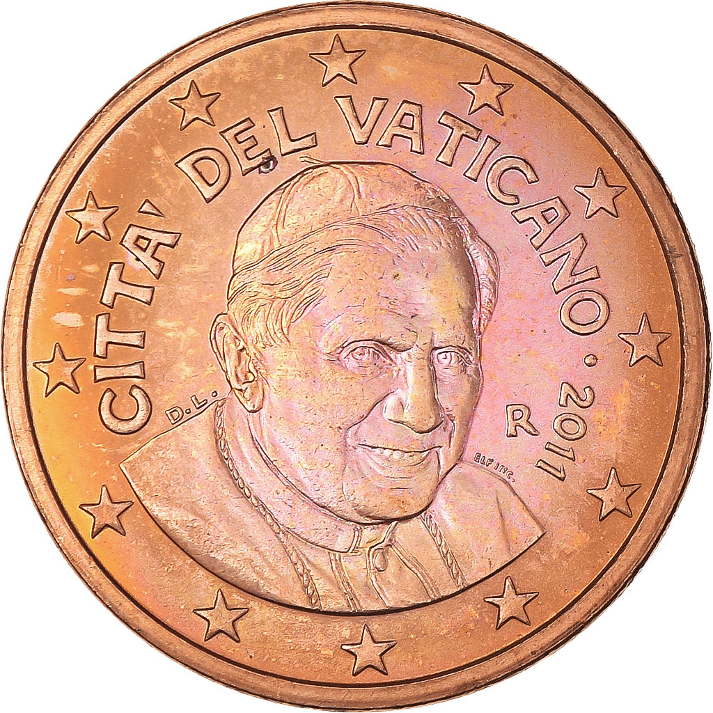 CIUDAD DEL VATICANO, 5 Euro Cent, 2011, Rome, BU, FDC, Cobre chapado en acero