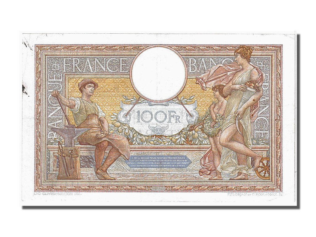 Banknote, France, 100 Francs, 100 F 1908-1939 ''Luc Olivier Merson'', 1934