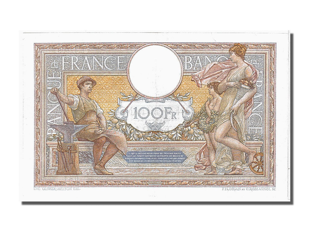 Banknote, France, 100 Francs, 100 F 1908-1939 ''Luc Olivier Merson'', 1934