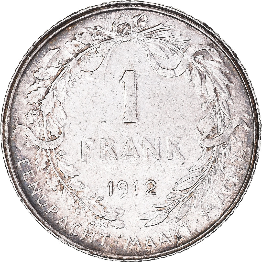 Coin, Belgium, Albert I, Franc, 1912, EF(40-45), Silver, KM:73.1