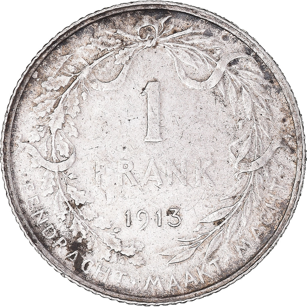 Coin, Belgium, Albert I, Franc, 1913, EF(40-45), Silver, KM:73.1