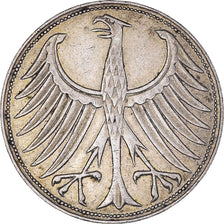 Coin, GERMANY - FEDERAL REPUBLIC, 5 Mark, 1951, Hambourg, EF(40-45), Silver