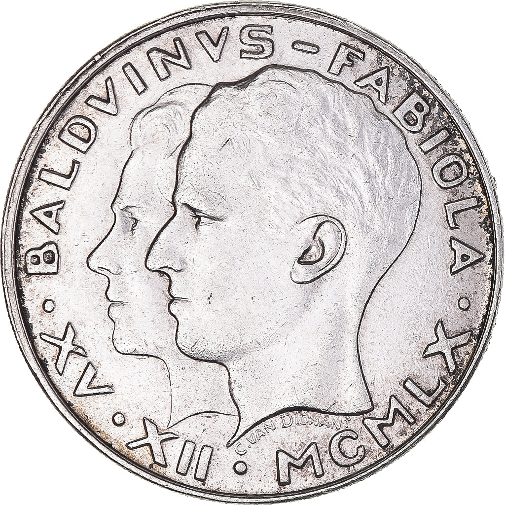 Moneda, Bélgica, Baudouin I, 50 Francs, 50 Frank, 1960, MBC+, Plata, KM:152.1