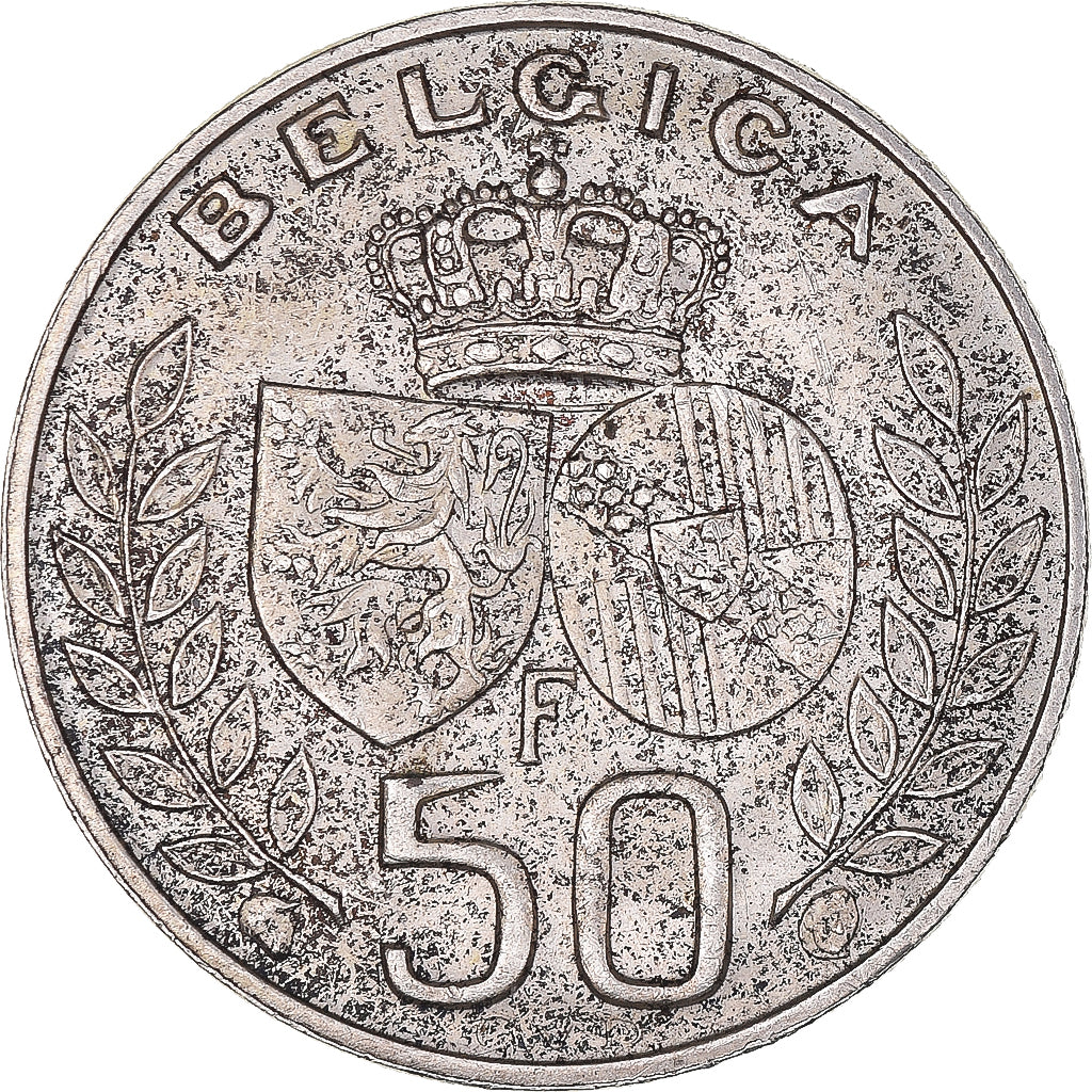 Coin, Belgium, Baudouin I, 50 Francs, 50 Frank, 1960, AU(50-53), Silver