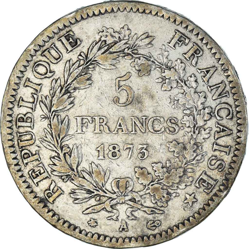Münze, Frankreich, Hercule, 5 Francs, 1873, Paris, S+, Silber, KM:820.1