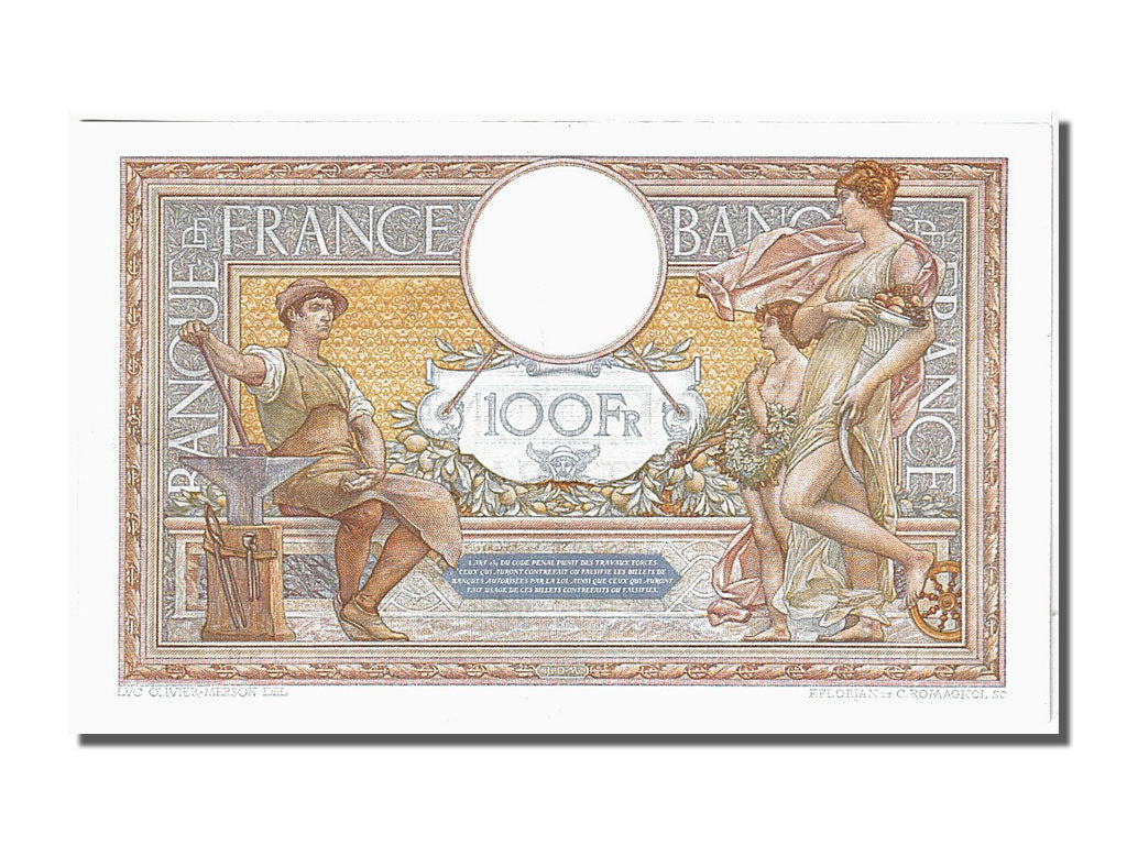 Banknote, France, 100 Francs, 100 F 1908-1939 ''Luc Olivier Merson'', 1935