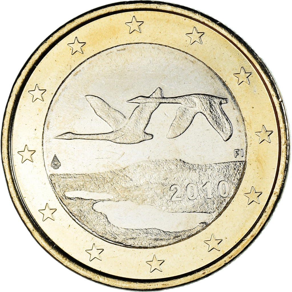 Finlândia, Euro, 2010, Vantaa, MS(60-62), Bimetálico, KM:129