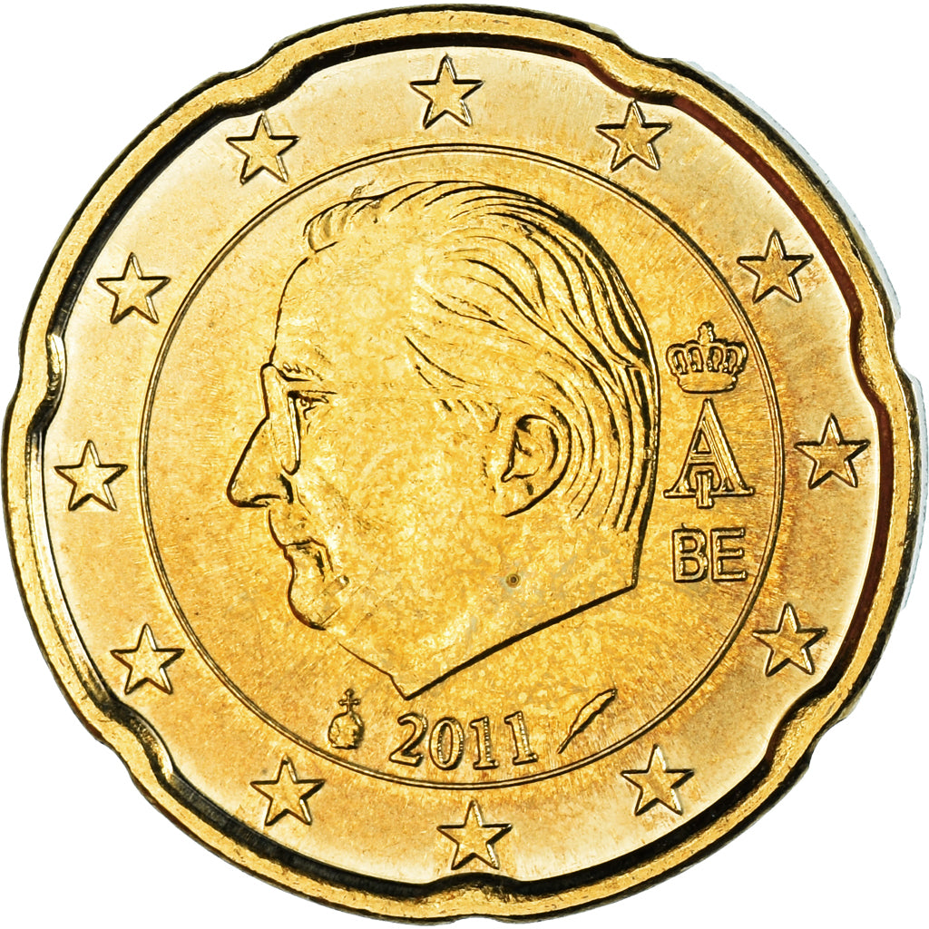 Belgium, 20 Euro Cent, 2011, Brussels, AU(55-58), Brass, KM:278