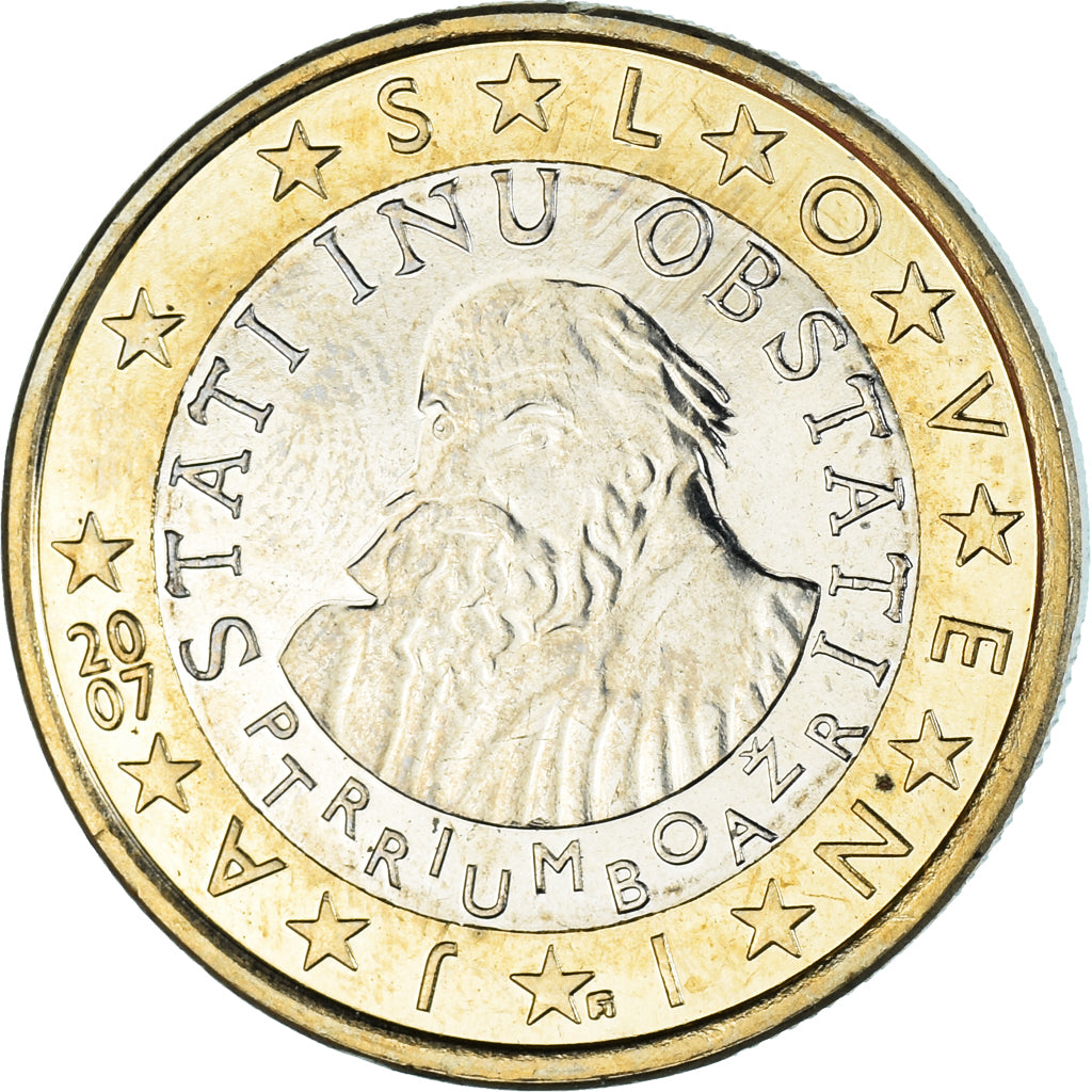 Slovenia, Euro, 2007, Vantaa, MS(60-62), Bi-Metallic, KM:74