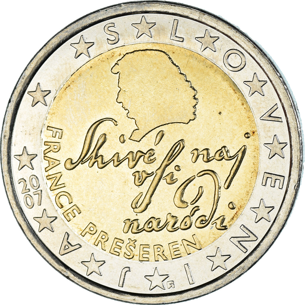 Slovenia, 2 Euro, 2007, Vantaa, MS(60-62), Bi-Metallic, KM:75