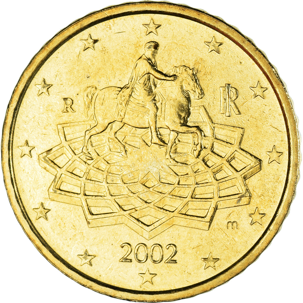 Italy, 50 Euro Cent, 2002, Rome, AU(55-58), Brass, KM:215
