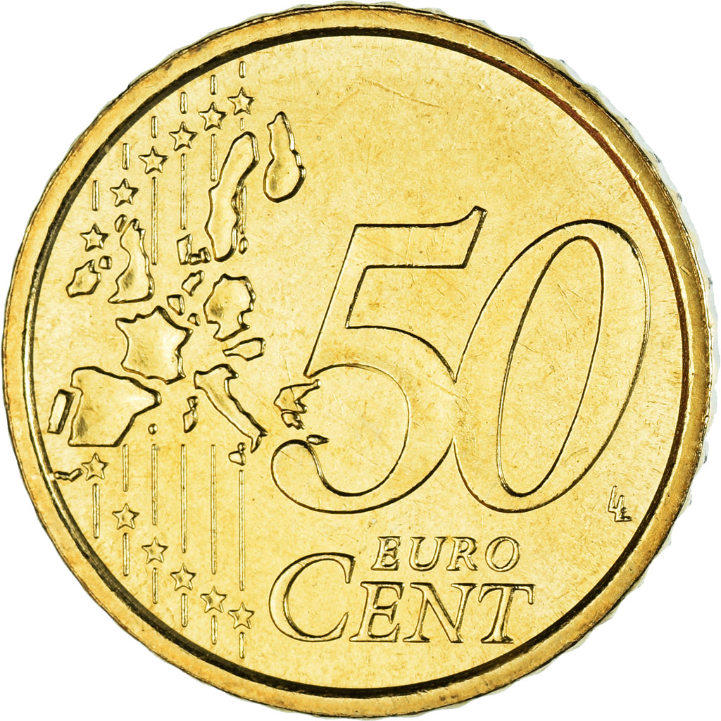Italy, 50 Euro Cent, 2002, Rome, AU(55-58), Brass, KM:215