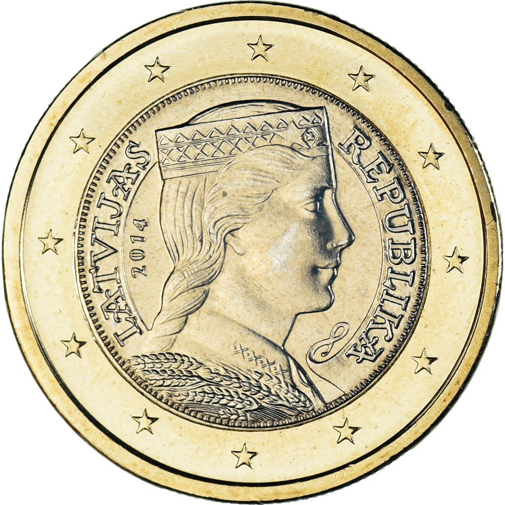 Lettonia, Euro, 2014, Stuttgart, SPL, Bi-metallico, KM:156