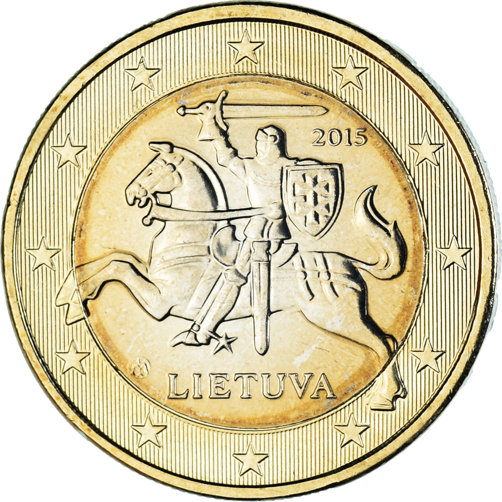 Lithuania, Euro, 2015, MS(60-62), Bi-Metallic, KM:211