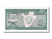 Banknote, Burundi, 10 Francs, 1981, 1981-06-01, UNC(65-70)