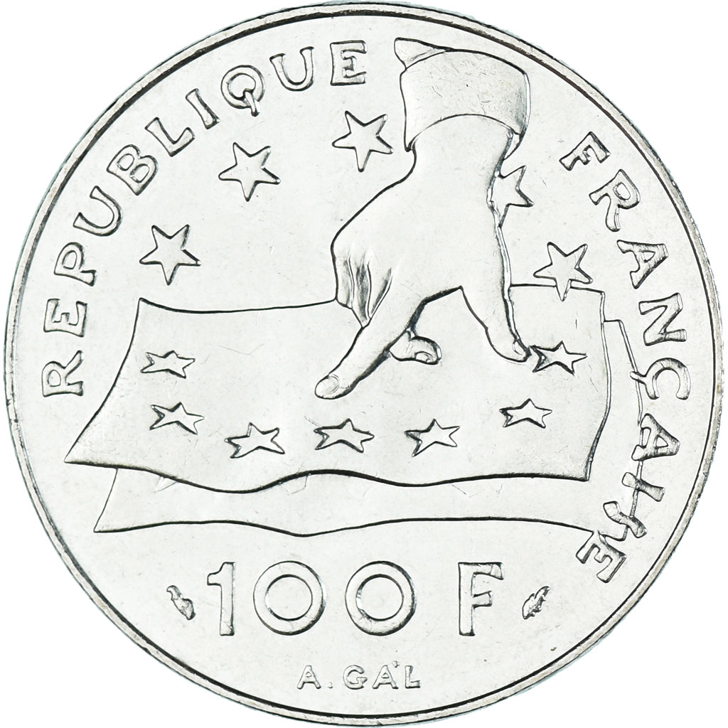 Monnaie, France, Descartes, 100 Francs, 1991, Paris, SUP+, Argent, Gadoury:906