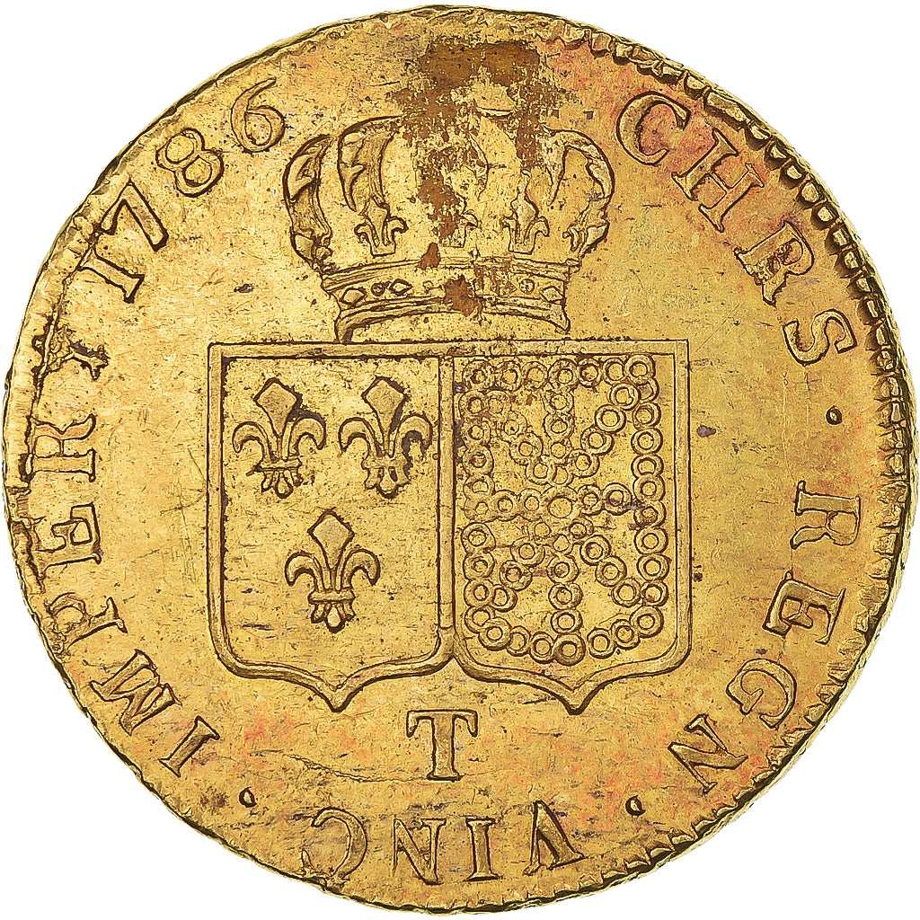 France, Louis XVI, Double Louis d'or, 1786, Nantes, Or, TTB, Gadoury:363