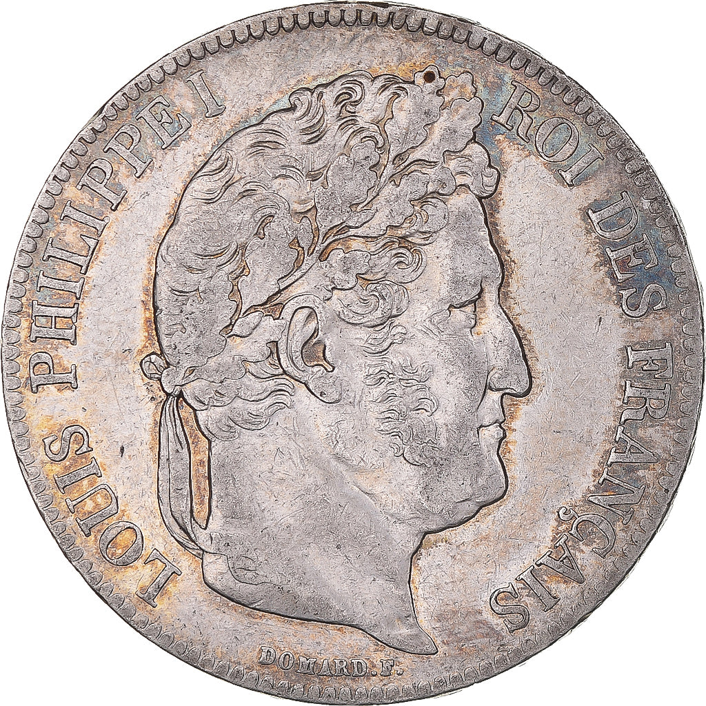 Moeda, França, Louis-Philippe, 5 Francs, 1839, Paris, EF(40-45), Prata