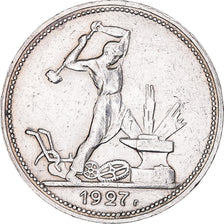 Coin, Russia, 50 Kopeks, 1927, AU(55-58), Silver, KM:89.2