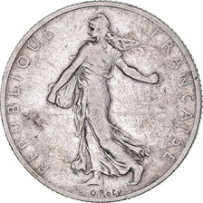 Moneta, Francia, Semeuse, 2 Francs, 1908, Paris, MB+, Argento, KM:845.1
