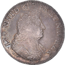 Coin, France, Louis XIV, Ecu aux Insignes, 1702, Lille, VF(30-35), Silver