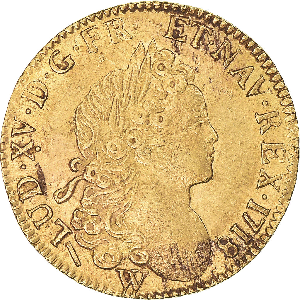 Frankreich, Louis XV, louis à la croix de chevalier, 1718, Lille, Gold, SS