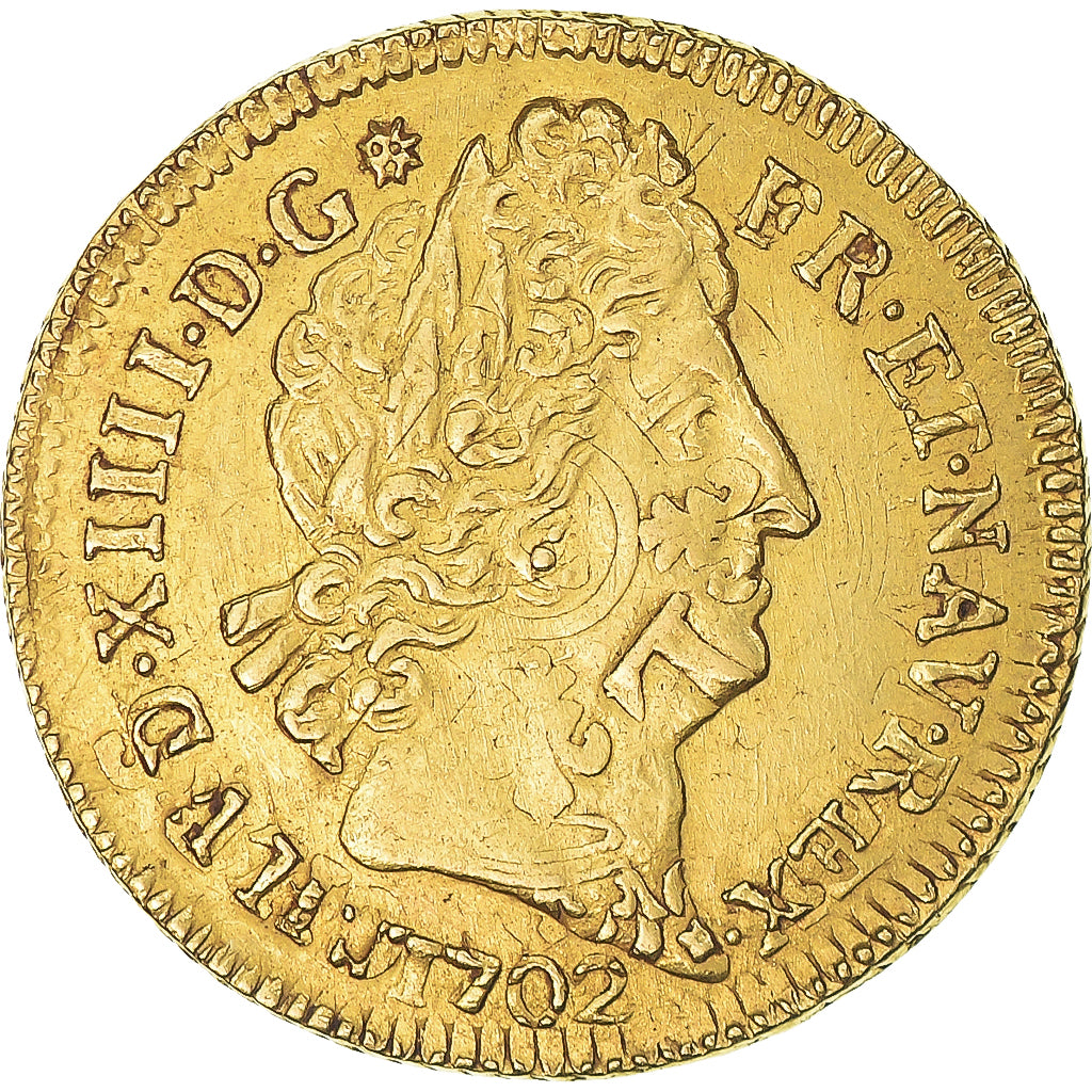 France, Louis XIV, louis d'or aux 8 L et aux insignes, 1702, Toulouse